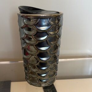 Starbucks Metallic Travel Mug Tumbler Ceramic 10 oz/296 ml